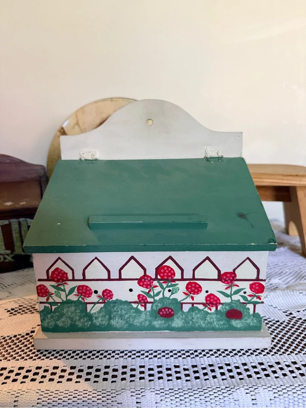 Vintage Hand Painted wooden recipe box